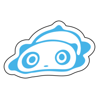 Floppy Panda Sticker (Baby Blue)